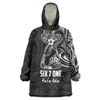 Black Guam Latte Stone Tribal Tattoo Wearable Blanket Hoodie Hafa Adai Six 7 One