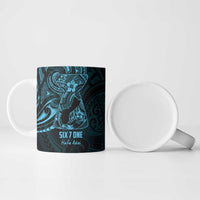 Blue Guam Latte Stone Tribal Tattoo Ceramic Mug Hafa Adai Six 7 One - Polynesian Pride