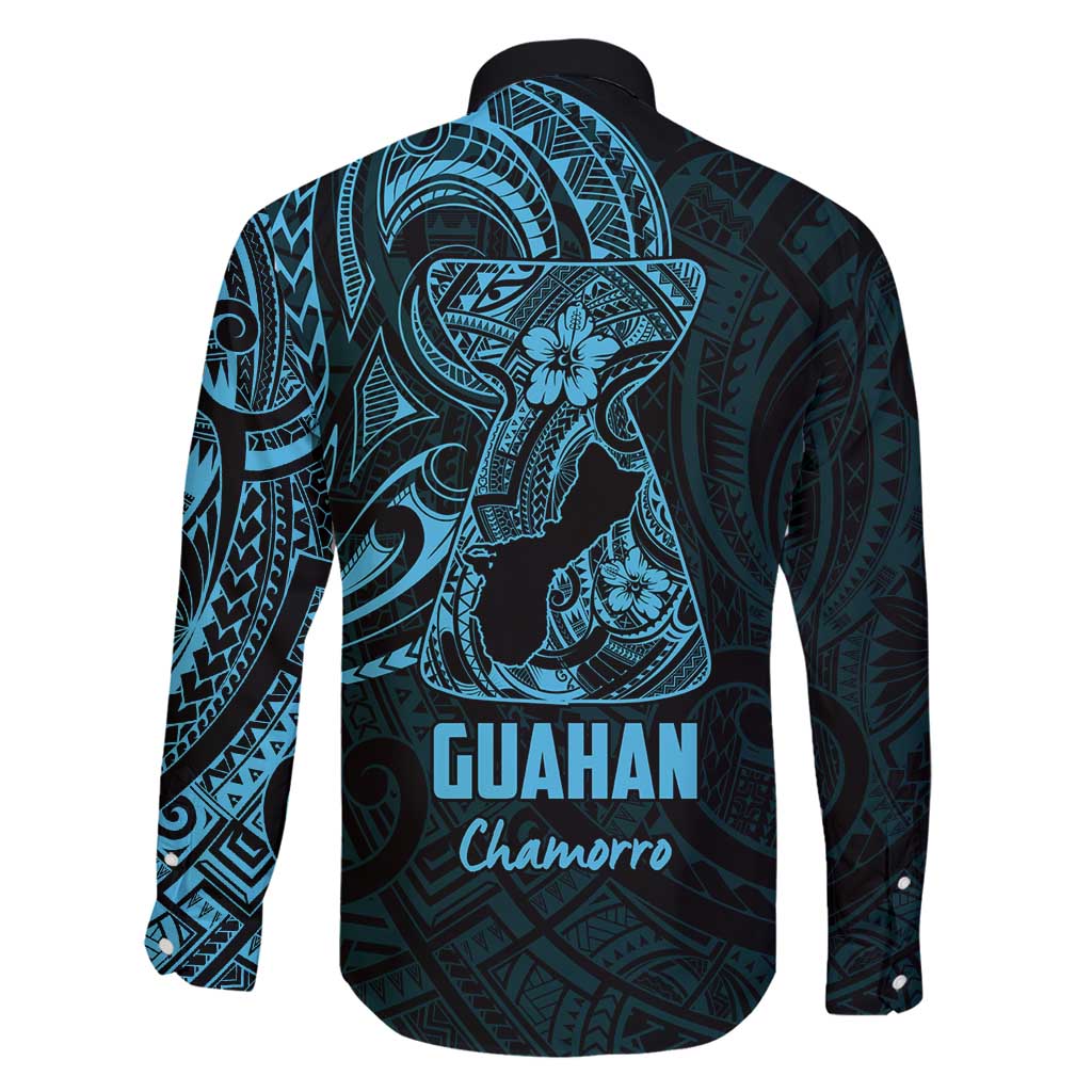 Blue Guam Latte Stone Tribal Tattoo Family Matching Tank Maxi Dress and Hawaiian Shirt Hafa Adai Six 7 One LT9 - Polynesian Pride