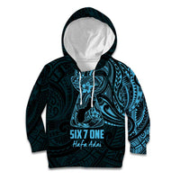 Blue Guam Latte Stone Tribal Tattoo Kid Hoodie Hafa Adai Six 7 One