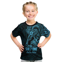 Blue Guam Latte Stone Tribal Tattoo Kid T Shirt Hafa Adai Six 7 One