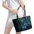 Blue Guam Latte Stone Tribal Tattoo Leather Tote Bag Hafa Adai Six 7 One