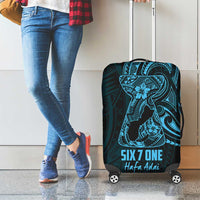 Blue Guam Latte Stone Tribal Tattoo Luggage Cover Hafa Adai Six 7 One