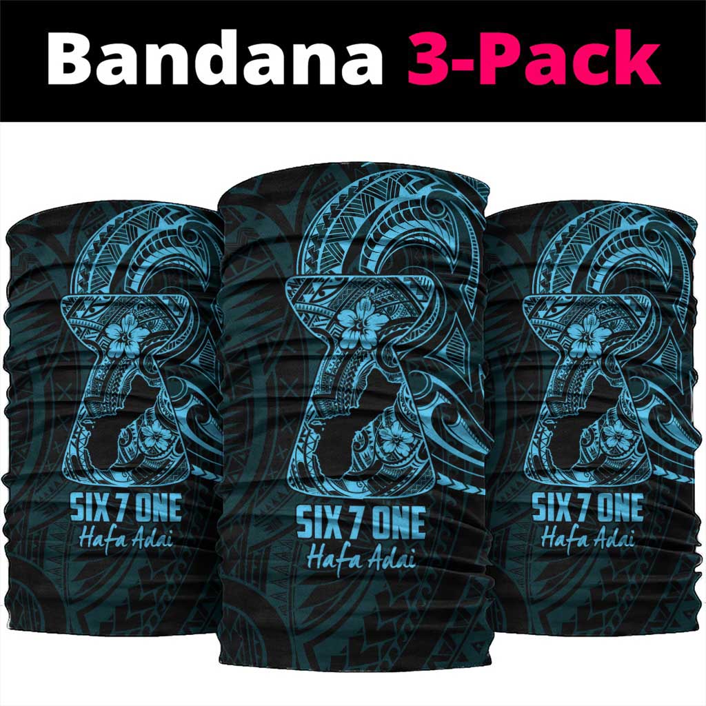 Blue Guam Latte Stone Tribal Tattoo Neck Gaiter Hafa Adai Six 7 One - Polynesian Pride