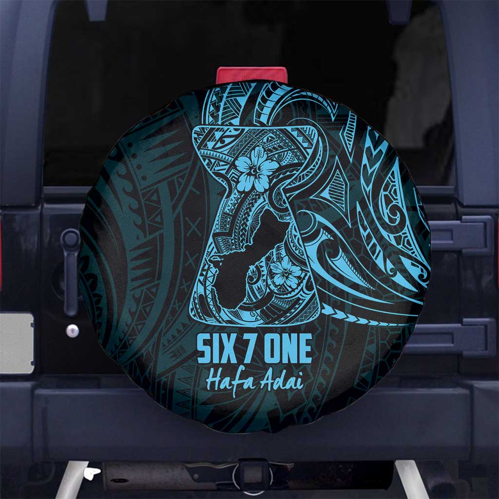 Blue Guam Latte Stone Tribal Tattoo Spare Tire Cover Hafa Adai Six 7 One
