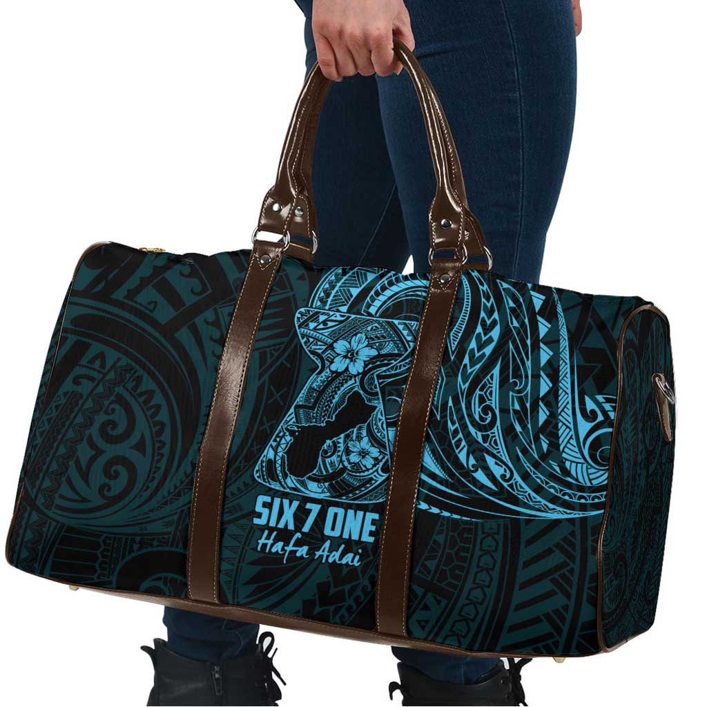 Blue Guam Latte Stone Tribal Tattoo Travel Bag Hafa Adai Six 7 One - Polynesian Pride