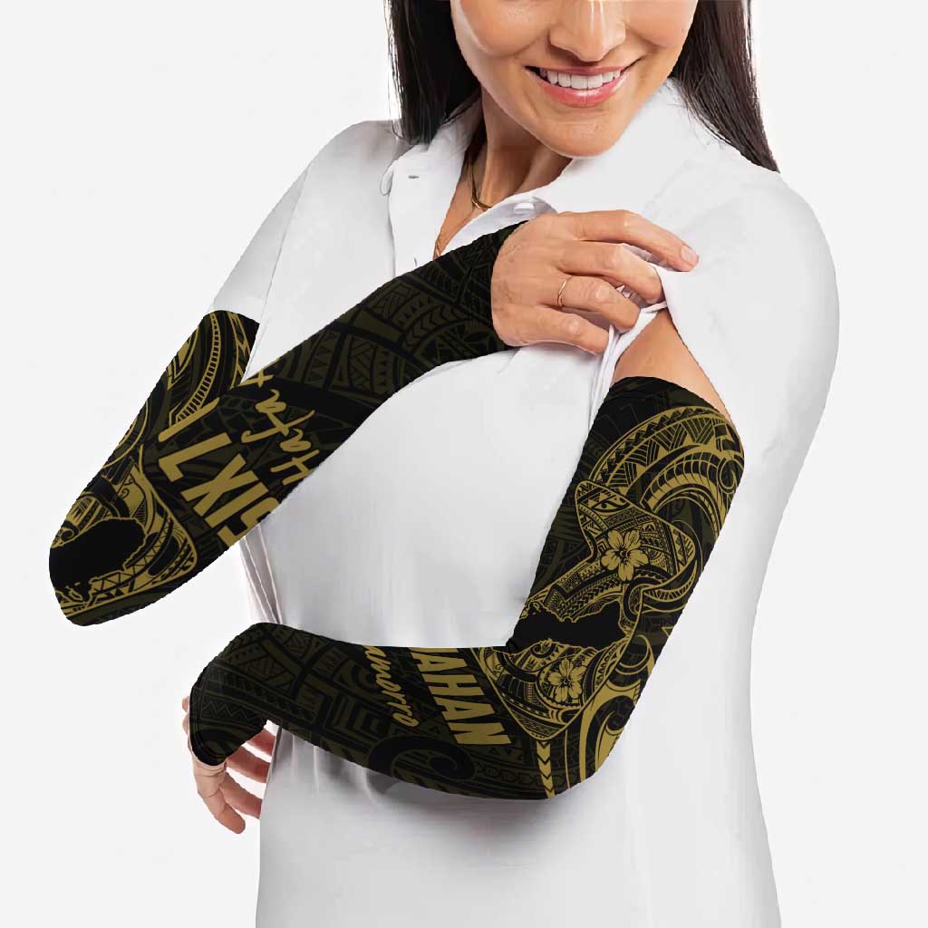 Gold Guam Latte Stone Tribal Tattoo Arm Sleeves Hafa Adai Six 7 One - Polynesian Pride