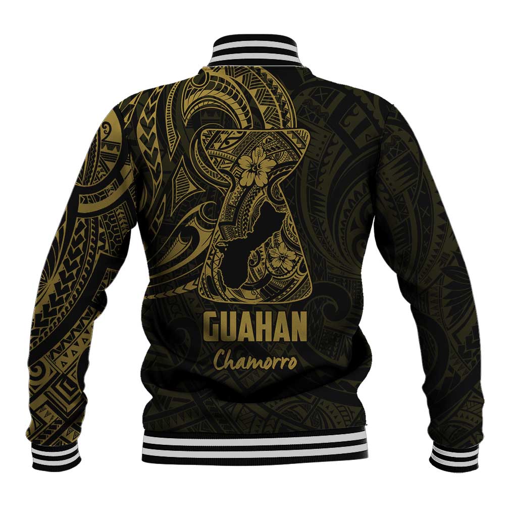 Gold Guam Latte Stone Tribal Tattoo Baseball Jacket Hafa Adai Six 7 One