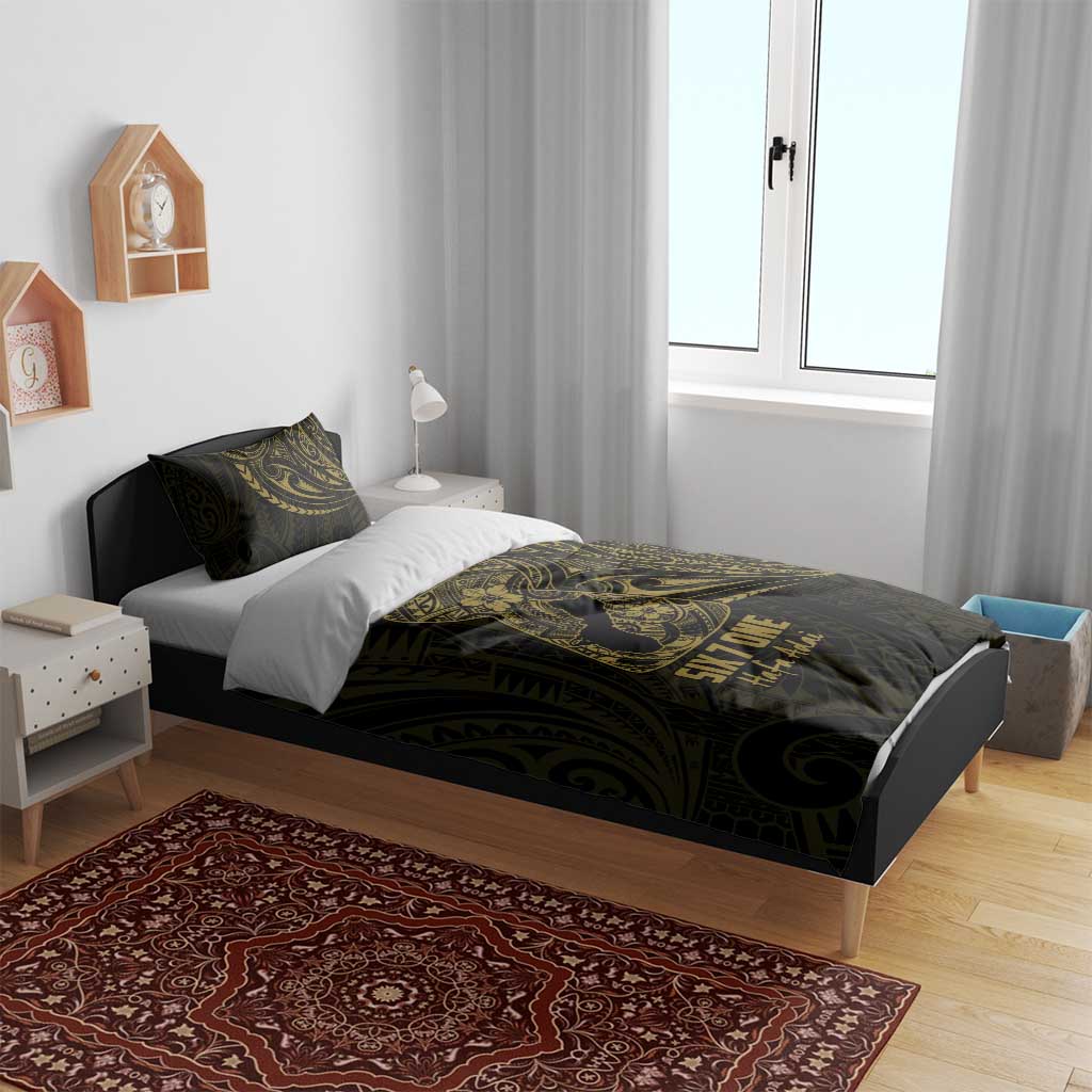 Gold Guam Latte Stone Tribal Tattoo Bedding Set Hafa Adai Six 7 One