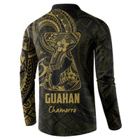 Gold Guam Latte Stone Tribal Tattoo Button Sweatshirt Hafa Adai Six 7 One