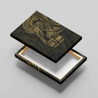 Gold Guam Latte Stone Tribal Tattoo Canvas Wall Art Hafa Adai Six 7 One
