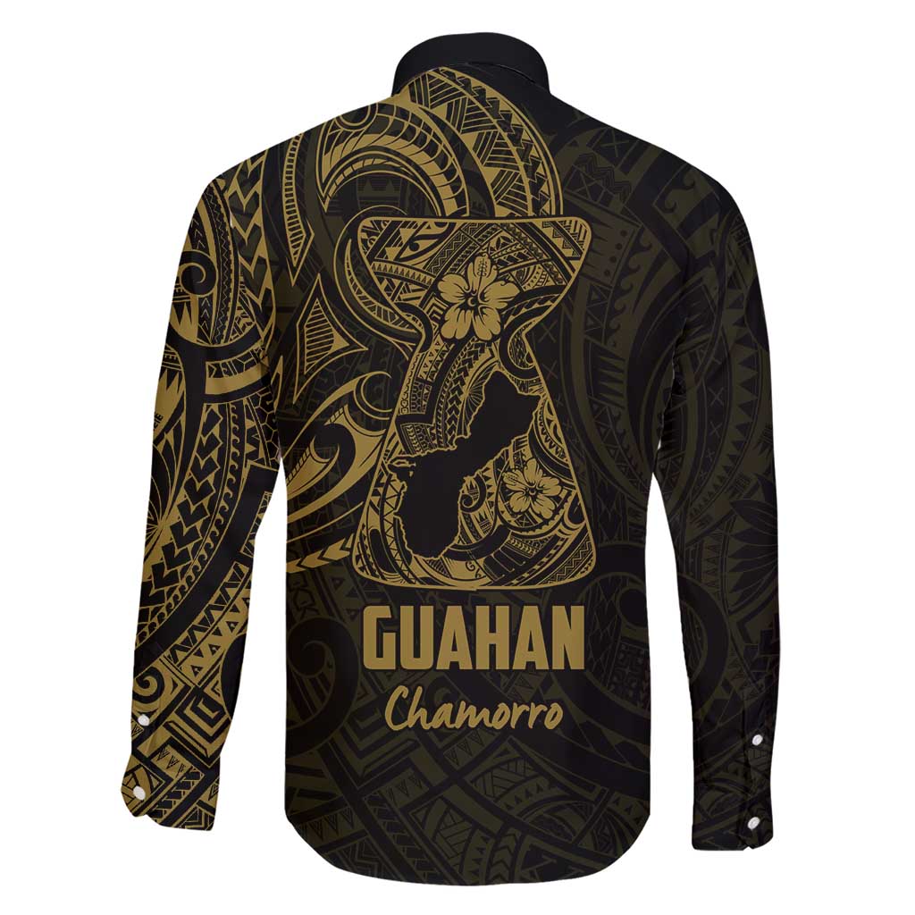 Gold Guam Latte Stone Tribal Tattoo Family Matching Short Sleeve Bodycon Dress and Hawaiian Shirt Hafa Adai Six 7 One LT9 - Polynesian Pride