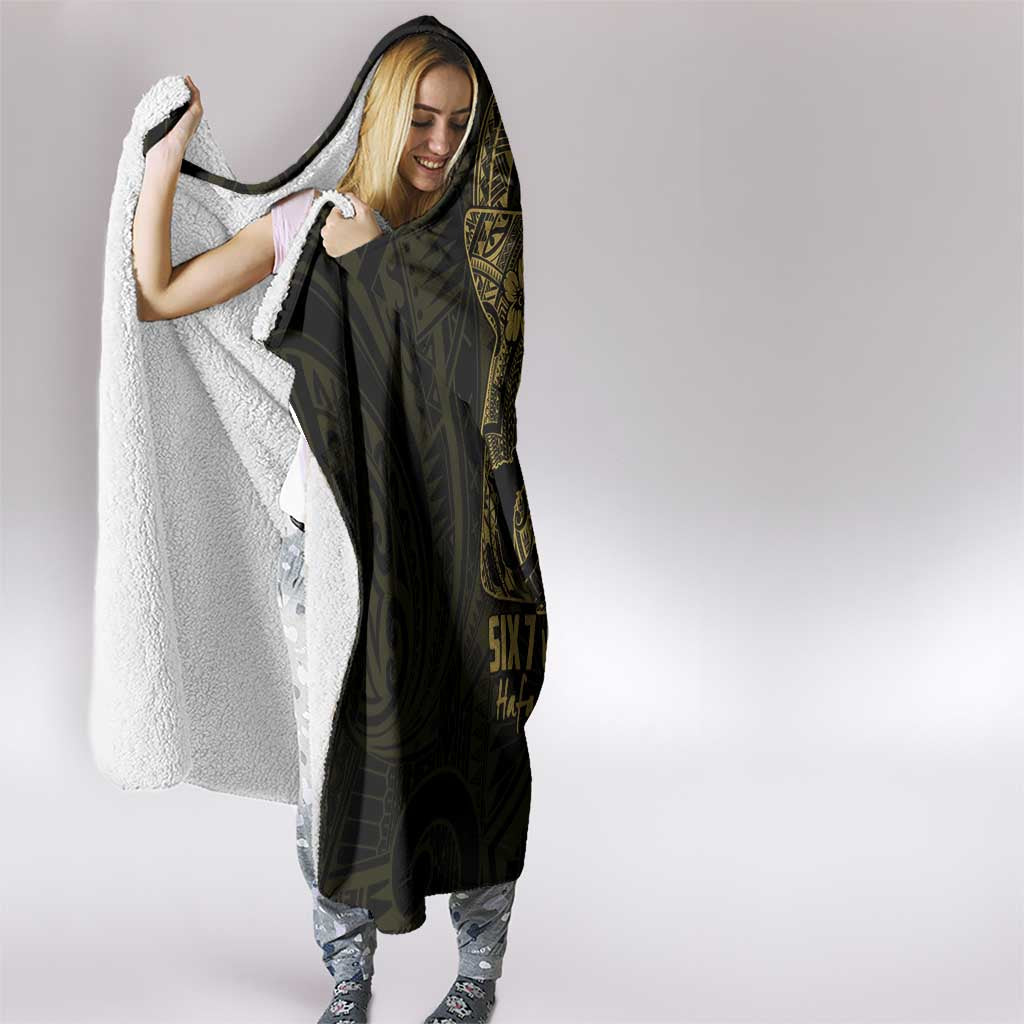 Gold Guam Latte Stone Tribal Tattoo Hooded Blanket Hafa Adai Six 7 One