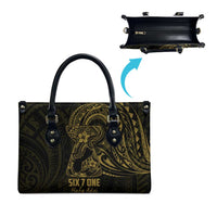 Gold Guam Latte Stone Tribal Tattoo Leather Bag Hafa Adai Six 7 One LT9 - Polynesian Pride