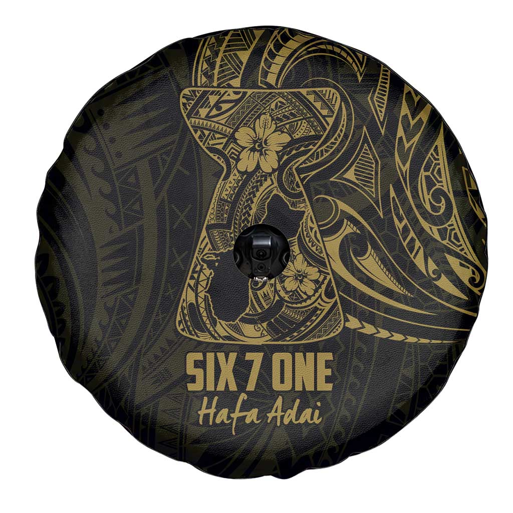 Gold Guam Latte Stone Tribal Tattoo Spare Tire Cover Hafa Adai Six 7 One