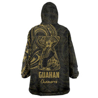 Gold Guam Latte Stone Tribal Tattoo Wearable Blanket Hoodie Hafa Adai Six 7 One