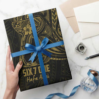 Gold Guam Latte Stone Tribal Tattoo Wrapping Paper Hafa Adai Six 7 One - Polynesian Pride