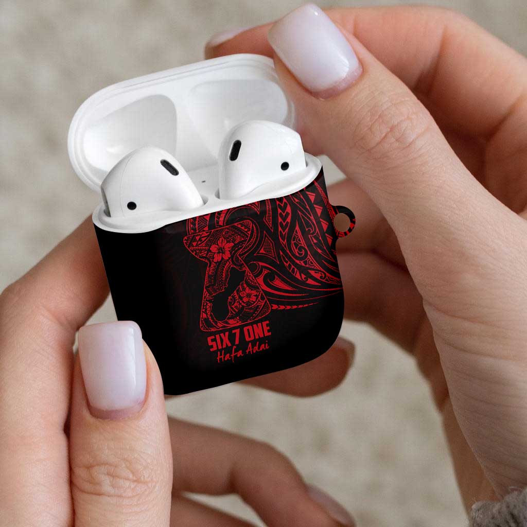 Oxblood Guam Latte Stone Tribal Tattoo AirPods Case Hafa Adai Six 7 One - Polynesian Pride
