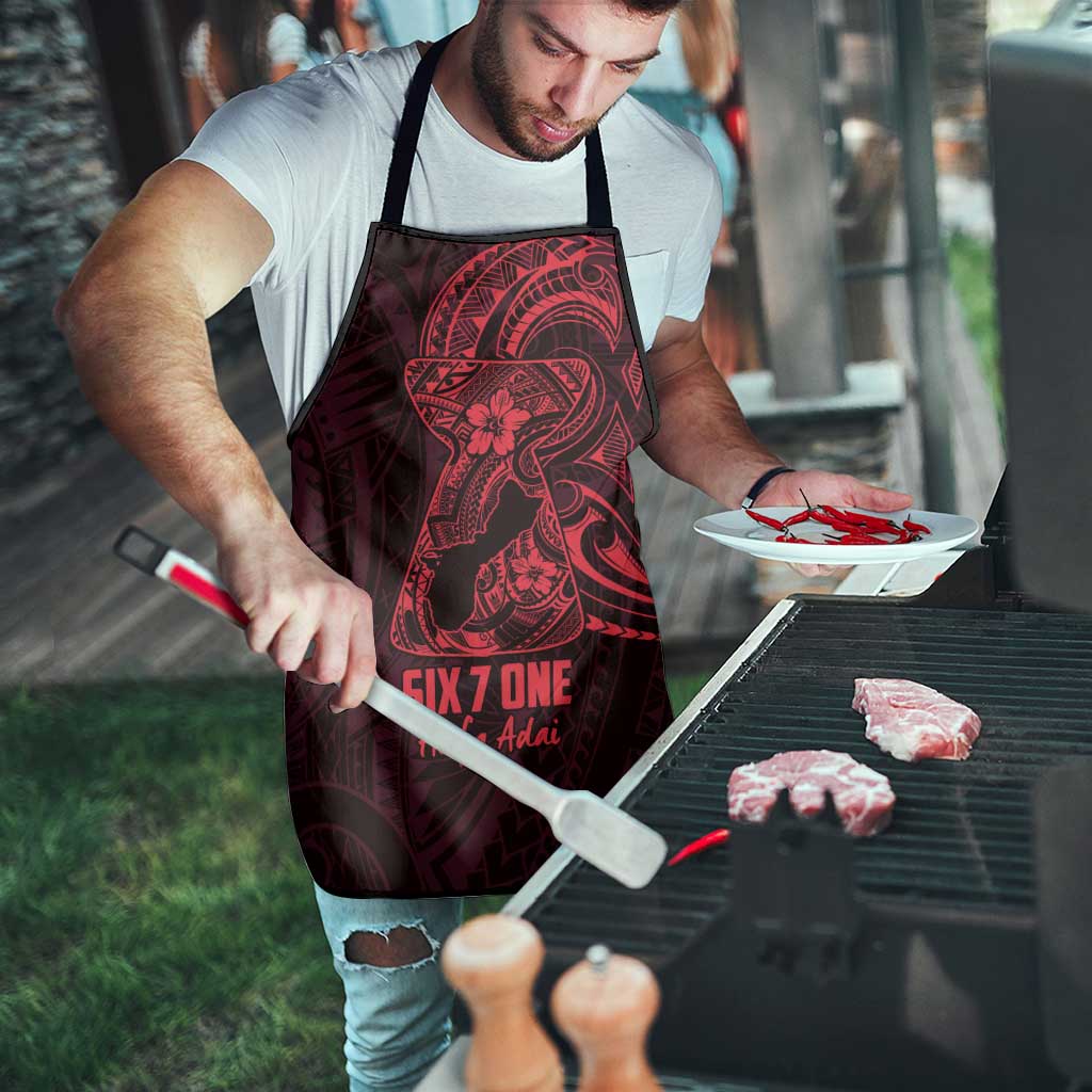 Oxblood Guam Latte Stone Tribal Tattoo Apron Hafa Adai Six 7 One - Polynesian Pride