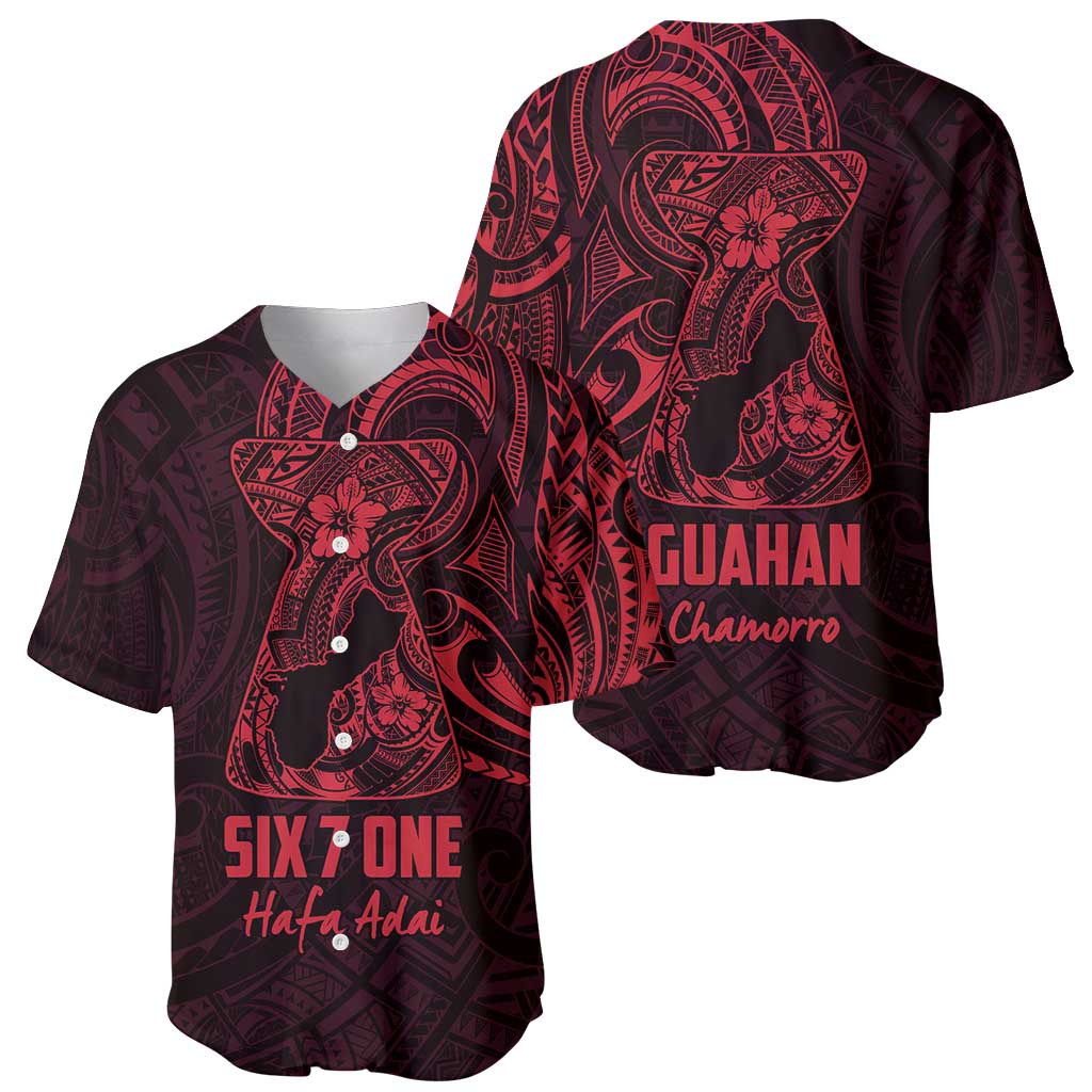 Oxblood Guam Latte Stone Tribal Tattoo Baseball Jersey Hafa Adai Six 7 One