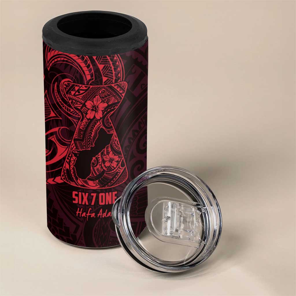 Oxblood Guam Latte Stone Tribal Tattoo 4 in 1 Can Cooler Tumbler Hafa Adai Six 7 One