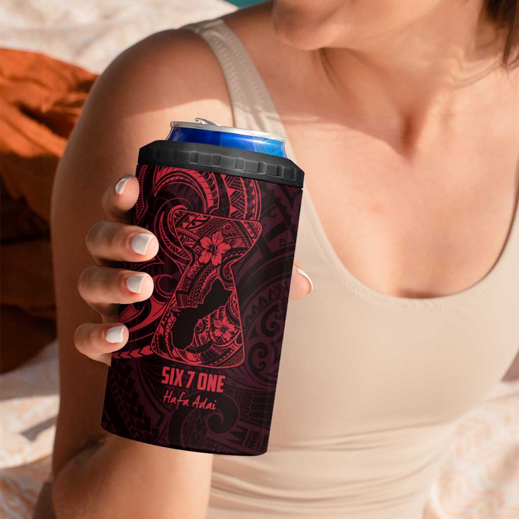 Oxblood Guam Latte Stone Tribal Tattoo 4 in 1 Can Cooler Tumbler Hafa Adai Six 7 One