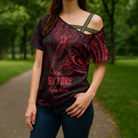 Oxblood Guam Latte Stone Tribal Tattoo Cross Shoulder Shirt Hafa Adai Six 7 One - Polynesian Pride