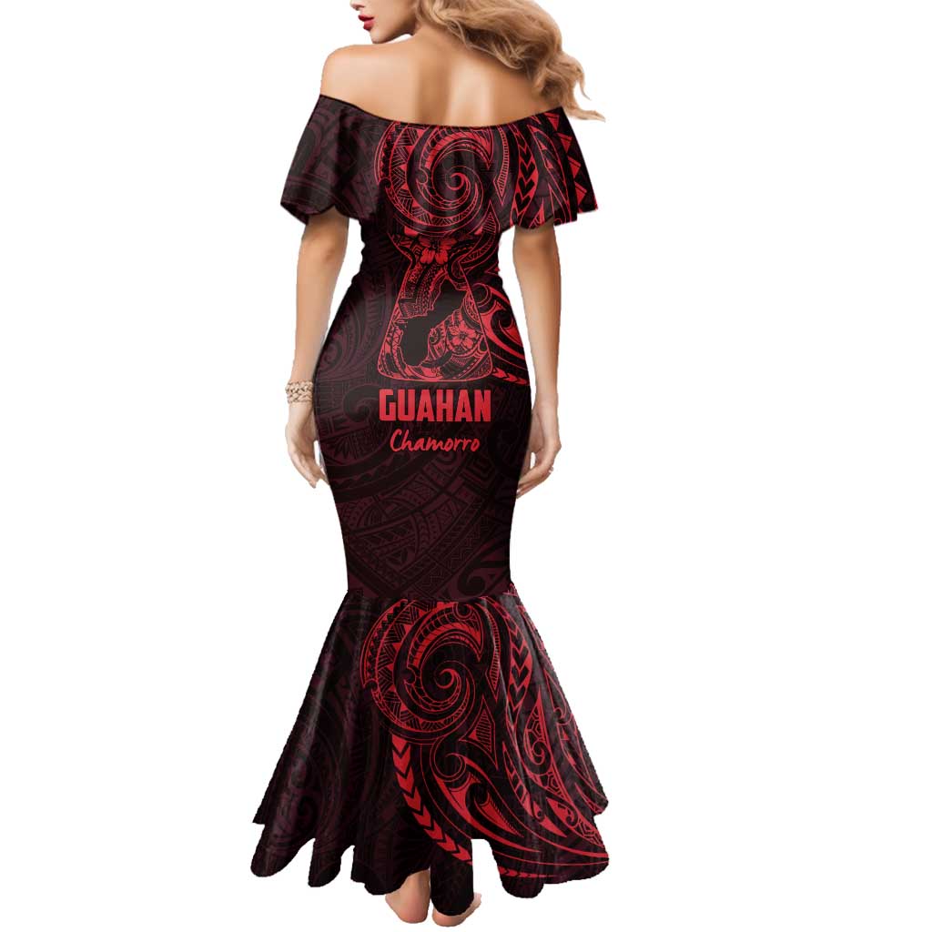 Oxblood Guam Latte Stone Tribal Tattoo Family Matching Mermaid Dress and Hawaiian Shirt Hafa Adai Six 7 One LT9 - Polynesian Pride
