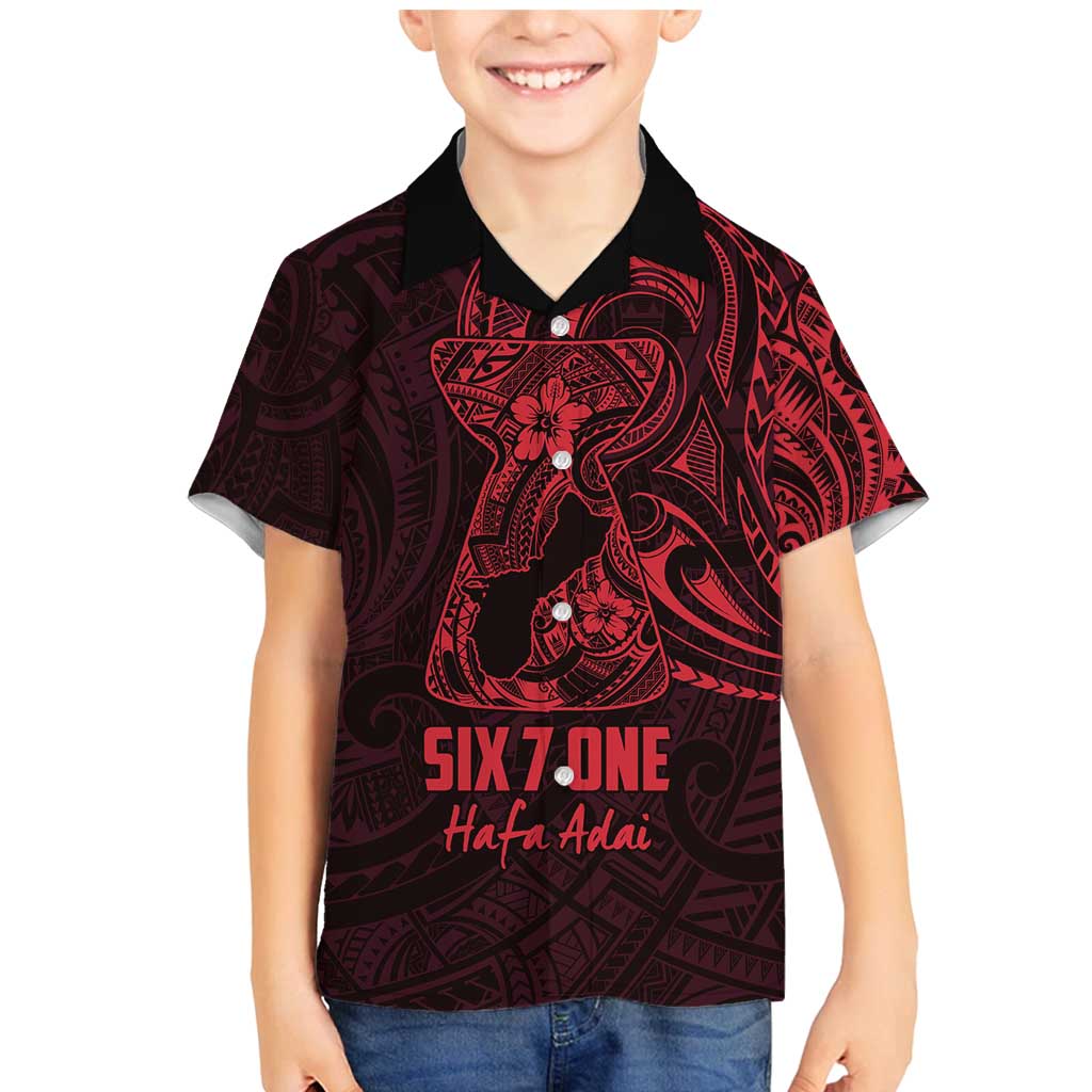 Oxblood Guam Latte Stone Tribal Tattoo Family Matching Mermaid Dress and Hawaiian Shirt Hafa Adai Six 7 One LT9 Son's Shirt Oxblood - Polynesian Pride