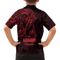 Oxblood Guam Latte Stone Tribal Tattoo Family Matching Short Sleeve Bodycon Dress and Hawaiian Shirt Hafa Adai Six 7 One LT9 - Polynesian Pride