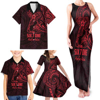 Oxblood Guam Latte Stone Tribal Tattoo Family Matching Tank Maxi Dress and Hawaiian Shirt Hafa Adai Six 7 One LT9 - Polynesian Pride