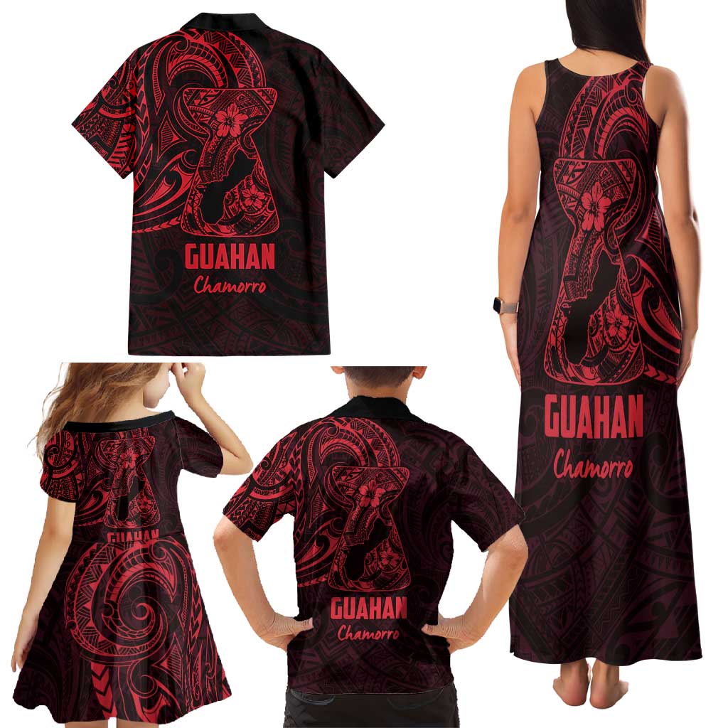 Oxblood Guam Latte Stone Tribal Tattoo Family Matching Tank Maxi Dress and Hawaiian Shirt Hafa Adai Six 7 One LT9 - Polynesian Pride
