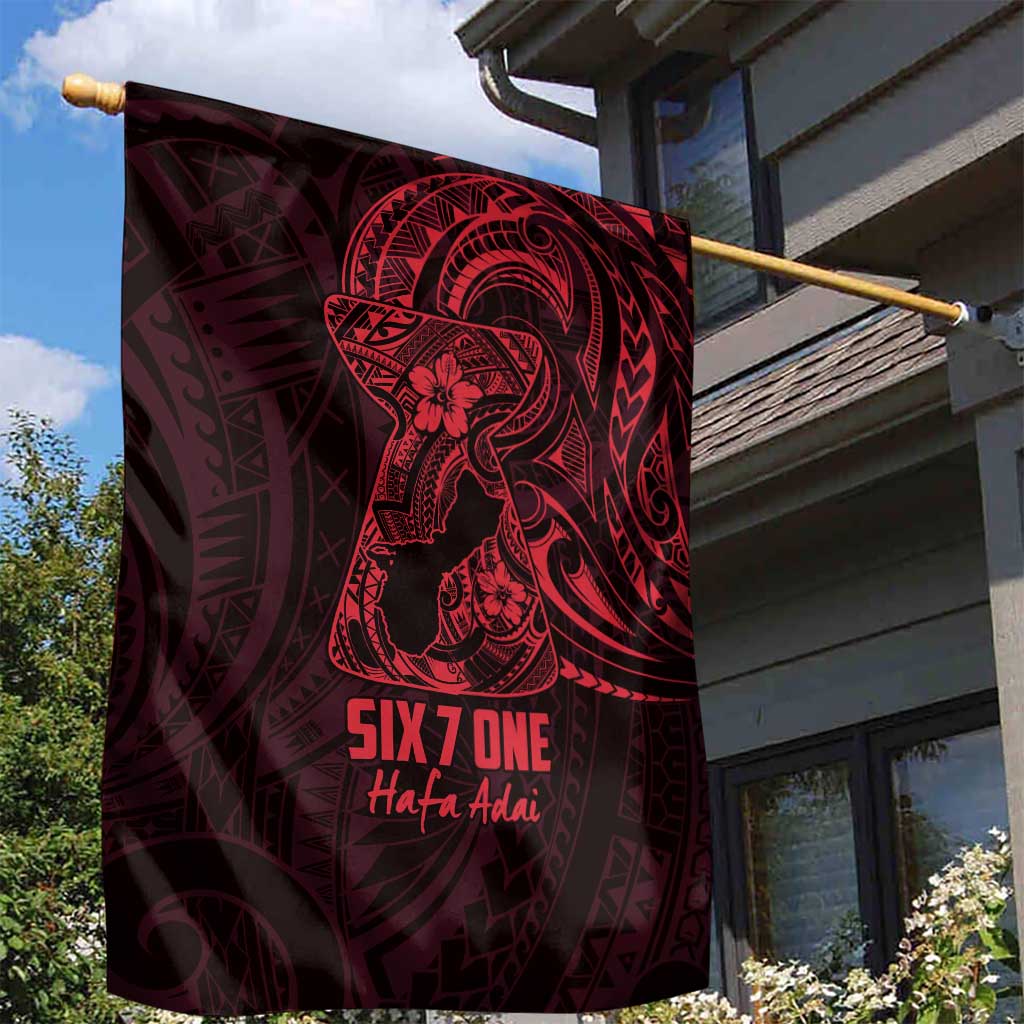 Oxblood Guam Latte Stone Tribal Tattoo Garden Flag Hafa Adai Six 7 One