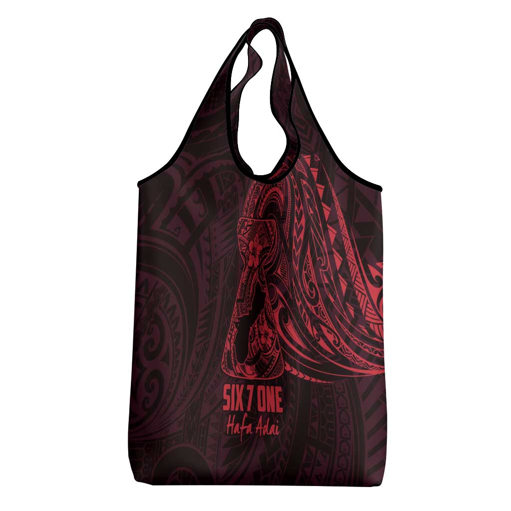 Oxblood Guam Latte Stone Tribal Tattoo Grocery Bag Hafa Adai Six 7 One