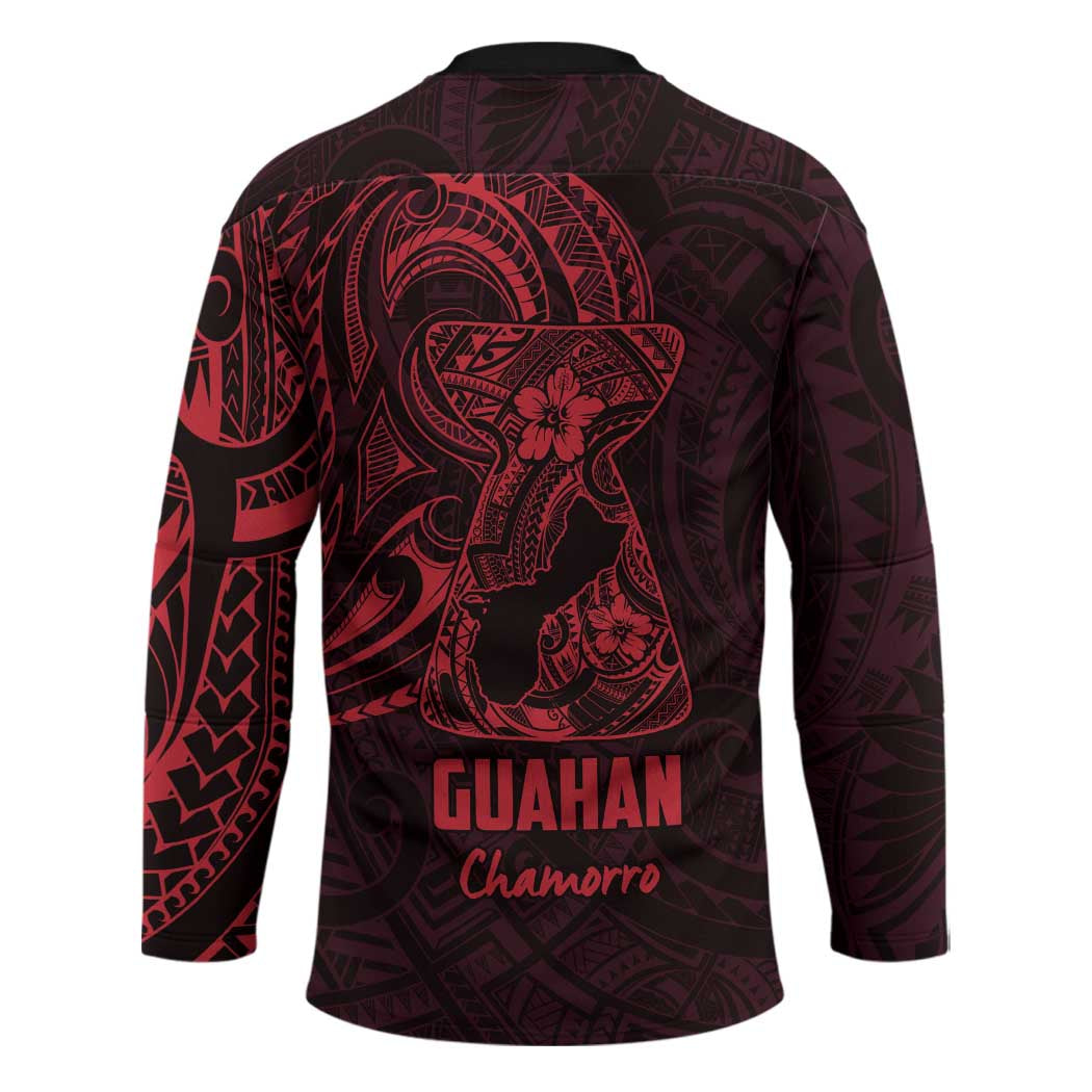Oxblood Guam Latte Stone Tribal Tattoo Hockey Jersey Hafa Adai Six 7 One - Polynesian Pride