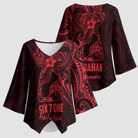 Oxblood Guam Latte Stone Tribal Tattoo Kimono Sleeve Blouse Hafa Adai Six 7 One - Polynesian Pride