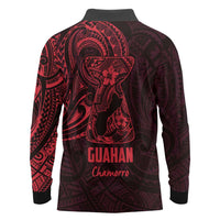 Oxblood Guam Latte Stone Tribal Tattoo Long Sleeve Polo Shirt Hafa Adai Six 7 One