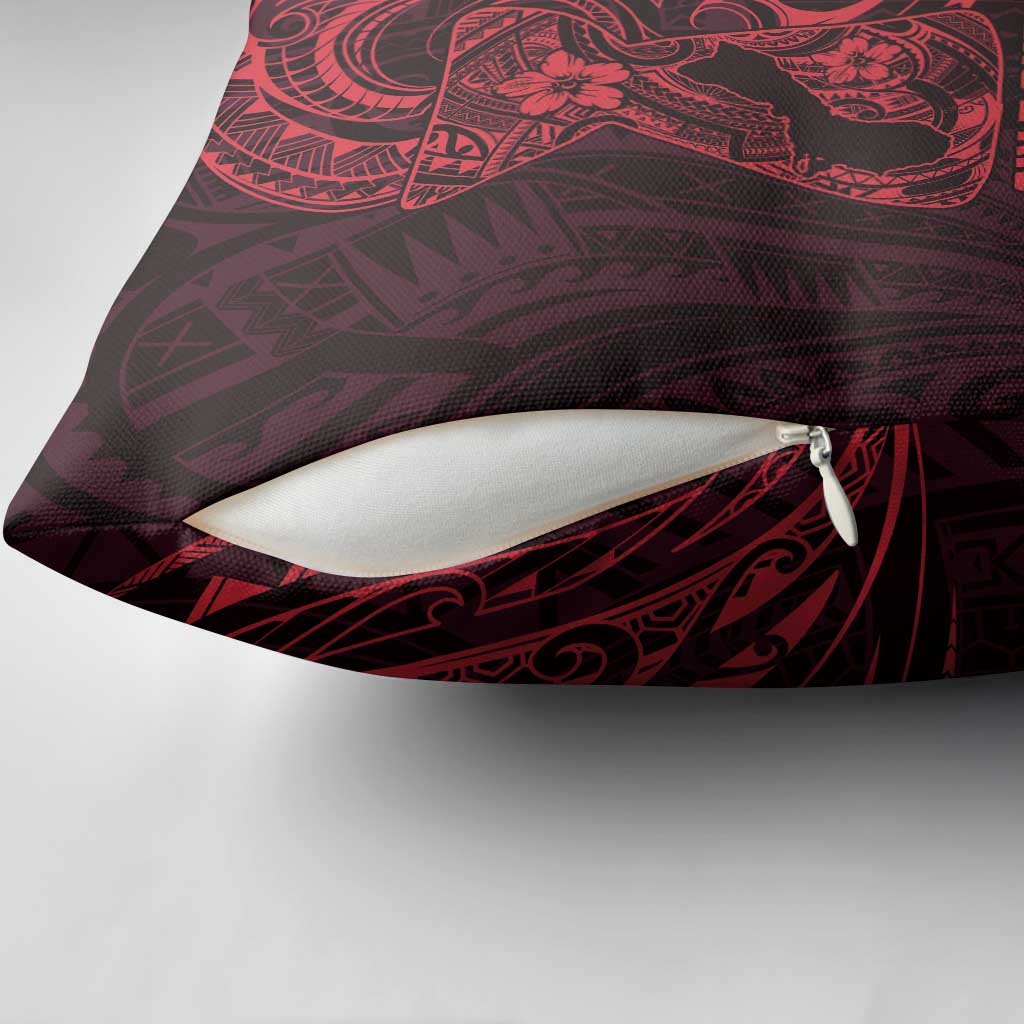 Oxblood Guam Latte Stone Tribal Tattoo Pillow Cover Hafa Adai Six 7 One - Polynesian Pride