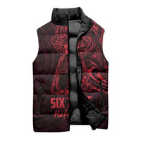Oxblood Guam Latte Stone Tribal Tattoo Sleeveless Puffer Jacket Hafa Adai Six 7 One - Polynesian Pride