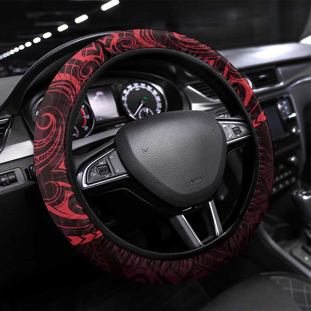 Oxblood Guam Latte Stone Tribal Tattoo Steering Wheel Cover Hafa Adai Six 7 One
