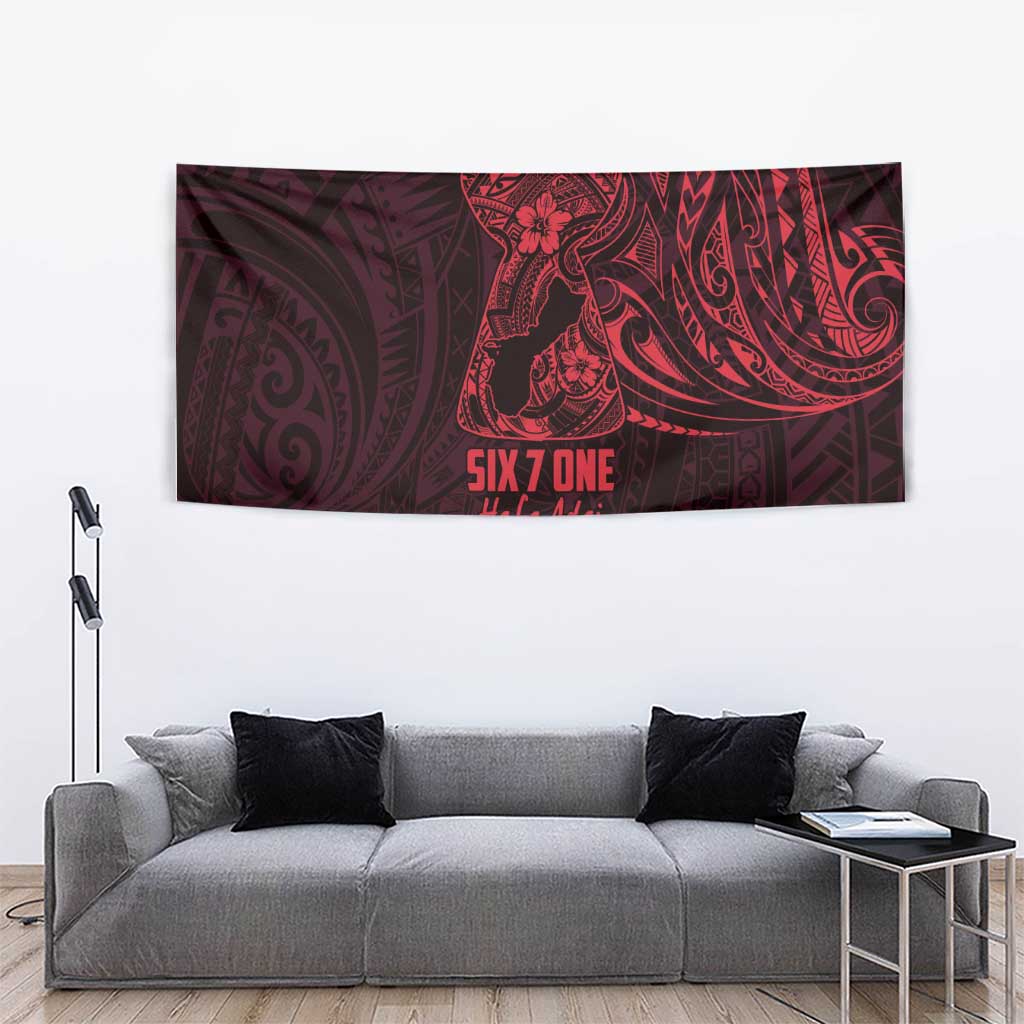 Oxblood Guam Latte Stone Tribal Tattoo Tapestry Hafa Adai Six 7 One