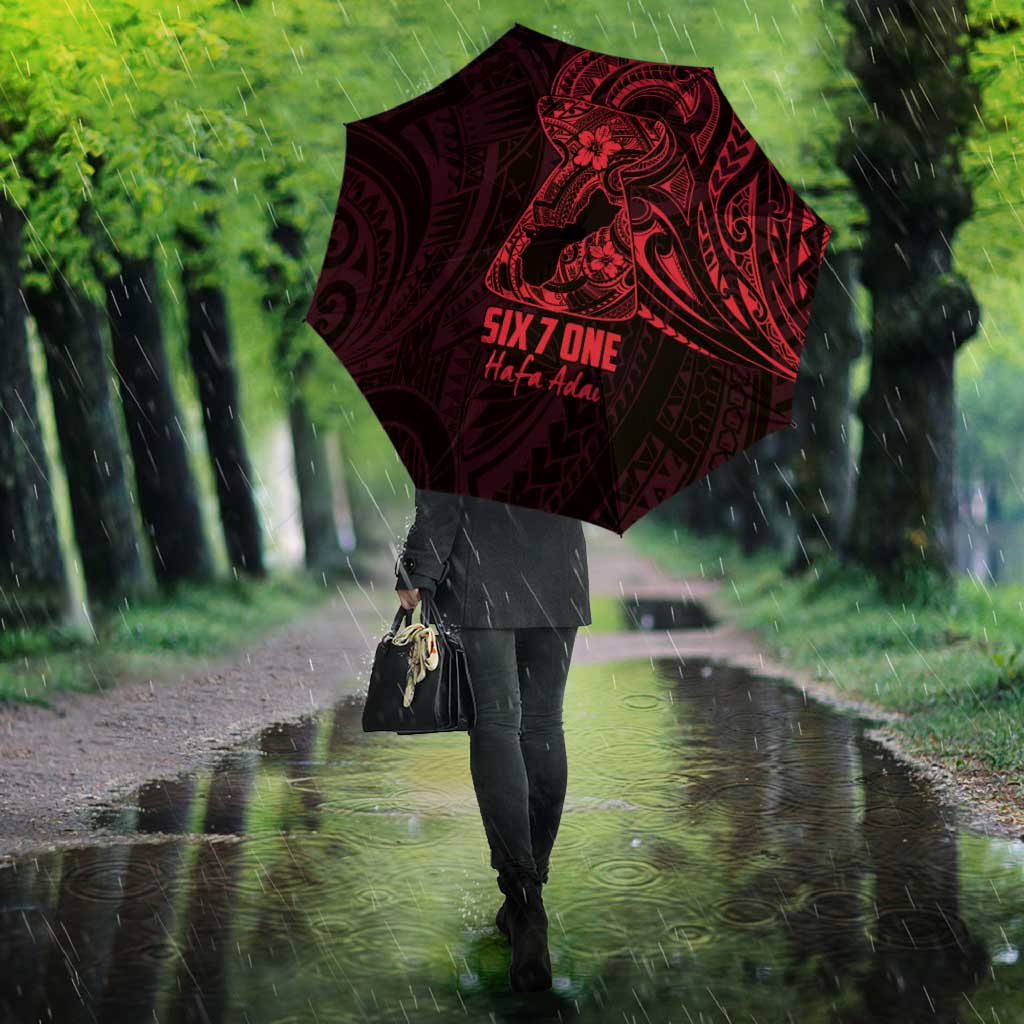 Oxblood Guam Latte Stone Tribal Tattoo Umbrella Hafa Adai Six 7 One - Polynesian Pride