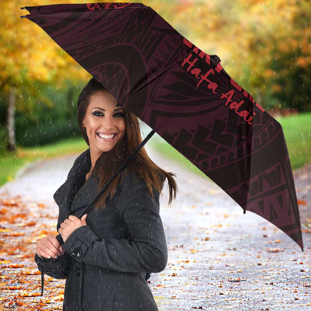 Oxblood Guam Latte Stone Tribal Tattoo Umbrella Hafa Adai Six 7 One - Polynesian Pride