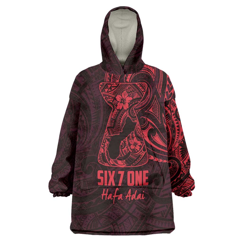 Oxblood Guam Latte Stone Tribal Tattoo Wearable Blanket Hoodie Hafa Adai Six 7 One