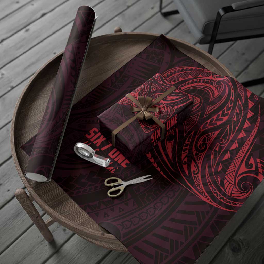 Oxblood Guam Latte Stone Tribal Tattoo Wrapping Paper Hafa Adai Six 7 One - Polynesian Pride