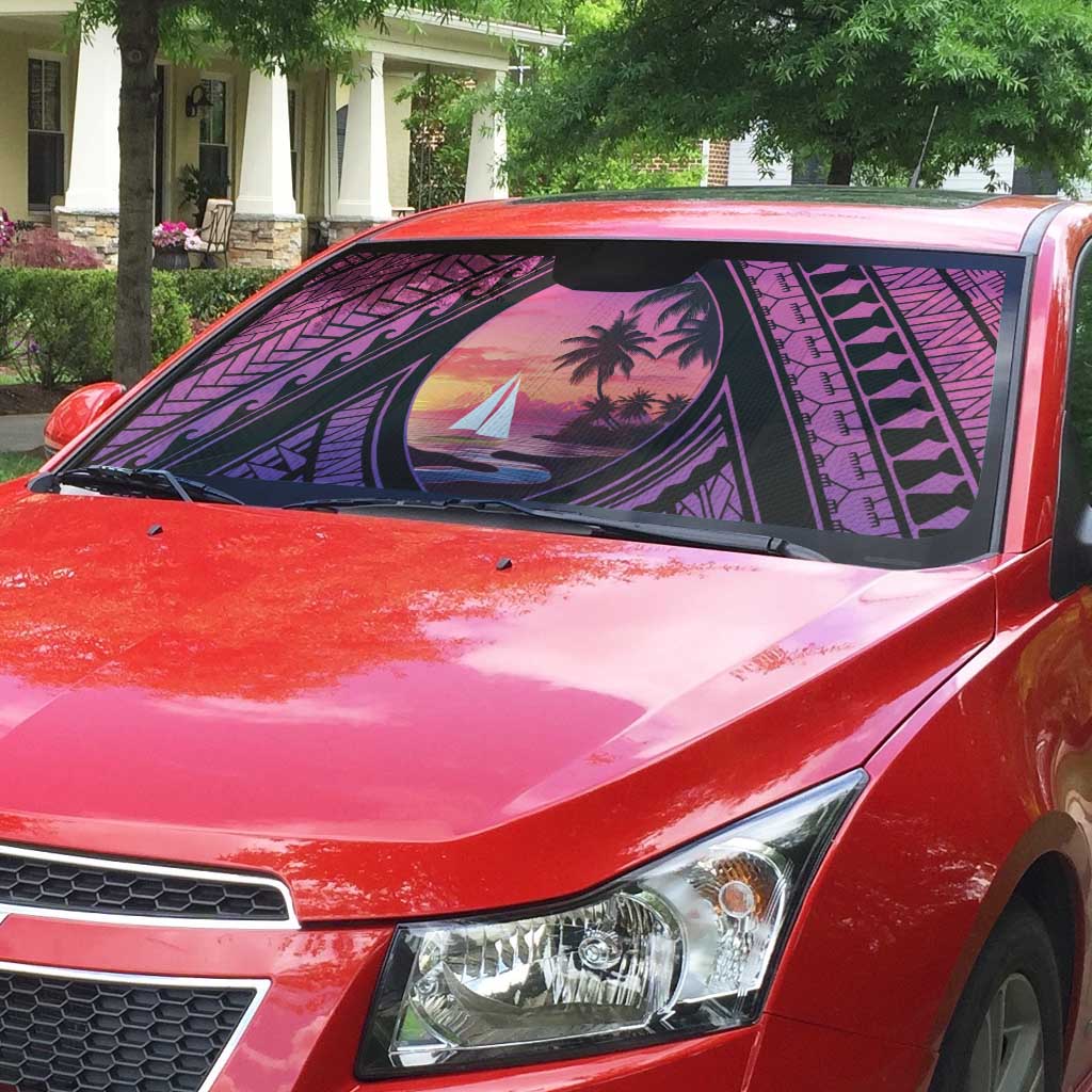 Guam Chamorro Artsy Auto Sun Shade Guahan Sunset Beach - Polynesian Pride