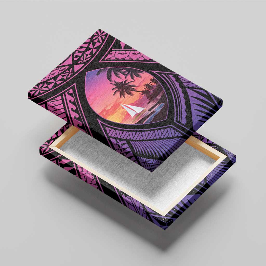 Guam Chamorro Artsy Canvas Wall Art Guahan Sunset Beach