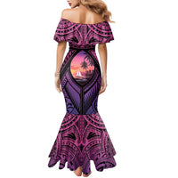 Guam Chamorro Artsy Family Matching Mermaid Dress and Hawaiian Shirt Guahan Sunset Beach LT9 - Polynesian Pride