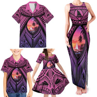 Guam Chamorro Artsy Family Matching Tank Maxi Dress and Hawaiian Shirt Guahan Sunset Beach LT9 - Polynesian Pride