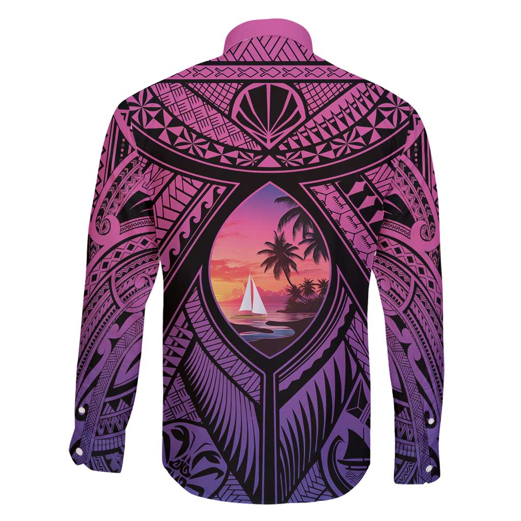 Guam Chamorro Artsy Family Matching Tank Maxi Dress and Hawaiian Shirt Guahan Sunset Beach LT9 - Polynesian Pride